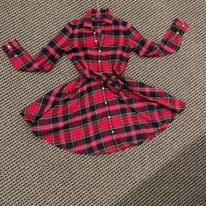 Girls POLO Ralph Lauren plaid flannel dress. Sz 16